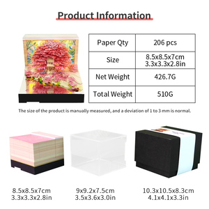 Bloc-notes 3D portable créatif ornement de bureau <span class=keywords><strong>calendrier</strong></span> papier Art Collection Notes <span class=keywords><strong>calendrier</strong></span> Cube avec haut-parleur de musique en bas - Product Image 6