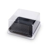 Taartdoos met transparant deksel, BPA-vrij, voedselveilig, zwarte bodem, transparante kunststof, voor desserts, snoep, gebak, 95mm binnenmaat