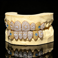 Bijoux pour hommes tendance, sur mesure, plaqué or, argent sterling 925, rhodium/or rose, serti griffes, pierre centrale, Grillz