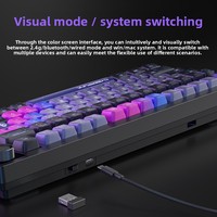 Clavier mécanique sans fil Langtu LT75 avec rétroéclairage RGB, connectivité triple mode, ergonomique, pour le bureau et les esports