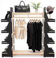 Support d'affichage de vêtements en bambou sur pied, gondole en bois, nouveau design, support de fixation