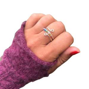 <span class=keywords><strong>Anillo</strong></span> Vintage de acero inoxidable antiestrés para hombres y mujeres, cuentas giratorias de arcoíris, <span class=keywords><strong>anillo</strong></span> de ansiedad, anillos coloridos para inquietos, a la moda - Product Image 5