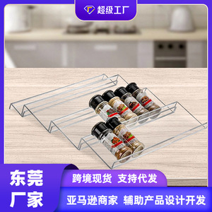 Étagère à épices à plusieurs niveaux en acrylique, 3 niveaux, organisateur de condiments de cuisine, étagère de rangement - Product Image 5