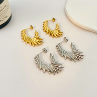 Ailes d'ange Boucles d'oreilles en acier titane joyas de acero inoxidable al por mayor Boucles d'oreilles en acier inoxydable plaqué or