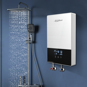 Chauffe-eau sans réservoir 240V 13kW haute puissance, système d'eau chaude instantanée avec écran en verre multifonctionnel et affichage du débit en cuivre - Product Image 2