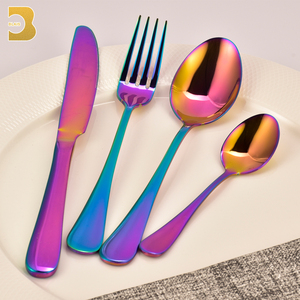 Arc-en-ciel En Acier Inoxydable <span class=keywords><strong>18</strong></span> <span class=keywords><strong>10</strong></span> 24 pièces <span class=keywords><strong>Couverts</strong></span> Maison Bon <span class=keywords><strong>couverts</strong></span> - Product Image 3