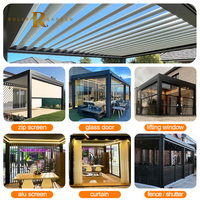 Auvent de gazébo étanche à la pluie, abri de jardin motorisé et automatique, patio en aluminium, système de toit à persiennes, pergola, toit à persiennes