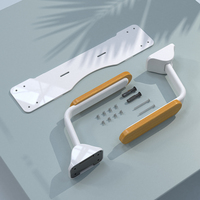 HEXU Poignée de Soutien Pliable en Bois Massif Sans Perçage, Barre d'Appui de Sécurité Thermolaquée pour Toilettes, Idéale pour Personnes Âgées et Femmes Enceintes à Domicile