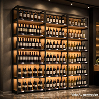 Étagère de présentation de vin de qualité commerciale Boxue - Étagère à liqueurs en acier industriel avec une capacité de charge de 100 kg