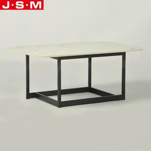 Çağdaş tarzı masa yapay taş üst Metal çerçeve dikdörtgen çay masası