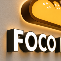Enseigne LED 3D personnalisée en acier inoxydable pour boulangerie, lettres lumineuses Halo, décoration publicitaire pour devanture de magasin de pain