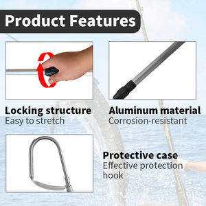 <span class=keywords><strong>Gaffe</strong></span> de poisson <span class=keywords><strong>télescopique</strong></span> avec crochet de lance de pêche en mer en acier inoxydable poteau en alliage d'aluminium pour poisson d'eau salée - Product Image 3