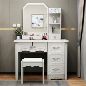 Table de <span class=keywords><strong>maquillage</strong></span> de style crème bon marché pour femmes, table de toilette debout pour chambre d'hôtel, vente en gros - Product Image 5
