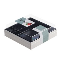 ESTICK Boîte à emporter rectangulaire en bois écologique jetable pour sushis, pâtisseries, desserts, tiramisu, gâteaux, snacks, pain, biscuits, en contreplaqué et plastique