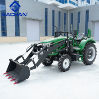 Livraison gratuite 80 HP tracteur à roues jardin verger hydraulique terre cultivée tracteur multifonctionnel tracteur à roues avec godet