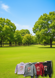 Set di felpe con cappuccio stampate con simpatici cartoni animati per bambini, ragazzi, outfit invernali casual in maglia, rosso, grigio, nero, viola - Product Image 2