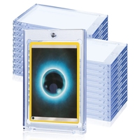 Leshiny Hot Sell Protège-cartes à chargement par le haut de 35 points d'épaisseur, porte-cartes magnétique transparent pour cartes de collection et organisation
