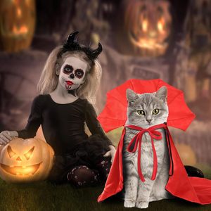 Nuevo Disfraz de Halloween para Mascotas, Capa de Vampiro Adorable de Poliéster y Algodón para Perros y Gatos Pequeños, para Invierno y Verano - Product Image 6