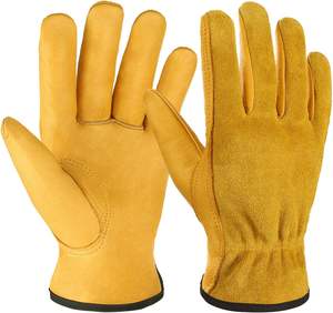 Guantes de Trabajo de Cuero OZERO, Agarre Flexible, Guantes Resistentes de Piel de Vaca para Cortar Madera, Conducir Camiones y Trabajar en el Jardín - Product Image 1