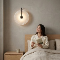 Applique murale LED nordique espagnole transfrontalière en marbre et fer, température de couleur 2700K-4100K, garantie 3 ans pour salon