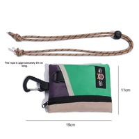 Tas Selempang Unisex Portabel Ramah Lingkungan Tahan Lama Modis dengan Ritsleting dan Tali Rantai, Dompet Mini Persegi Panjang