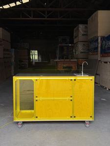 High Value Commercial Sales <b>Car</b> Outdoor Mobile Combination Wood Cart <b>Table</b> with Storage Cabinet - Product Image 3
