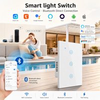 Interrupteur intelligent personnalisable Wifi BLE Alexa pour la maison intelligente, panneau en verre, interrupteur 1234 voies, écran tactile, interrupteur électrique pour éclairage