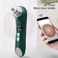 Extracteur de points noirs à aspiration avec caméra et Wi-Fi, nettoyeur de pores visuel, 6 têtes interchangeables, compresse chaude