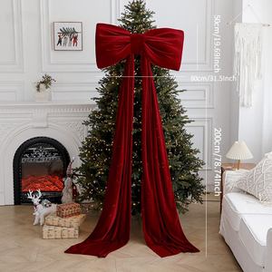 فراشة عملاقة من المخمل البورغندي لتزيين شجرة عيد الميلاد وعيد الحب وعرض النوافذ، صديقة للبيئة وقابلة لإعادة الاستخدام - Product Image 2