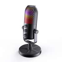 Microphone à condensateur sans fil USB Type-C SU1PRO RGB pour gaming avec réduction de bruit 5.3 et bouton de sourdine pour PC, streaming et enregistrement