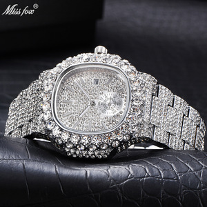 Montres pour hommes Hiphop uniques, montre-bracelet à quartz, or, date automatique, acier, montre de luxe avec diamants pour hommes - Product Image 5