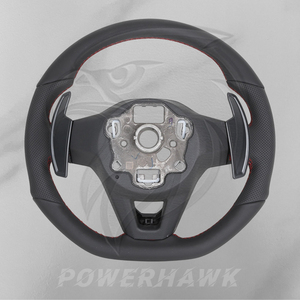 Volant en cuir compatible avec <span class=keywords><strong>Volkswagen</strong></span> Golf 5 6 7 7.5 8 GTI R GTE GTD GTS Jetta MK6 MK7 MK8 Tiguan L Passat CC Polo Scirocco - Product Image 6