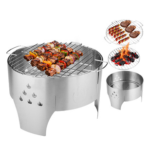 EU Portable Stainless Steel <b>BBQ</b> for Camping Small Charcoal Windproof <b>Foldable</b> Outdoor <b>BBQ</b> - Product Image 1