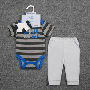 Conjunto <span class=keywords><strong>de</strong></span> Ropa <span class=keywords><strong>de</strong></span> Bebé Tedmimak <span class=keywords><strong>de</strong></span> Verano, 3 Piezas, 0-9 Meses, Cómodo, con Estampado <span class=keywords><strong>de</strong></span> Dibujos Animados, Pantalones Largos con Estampado Animal y Calcetines - Product Image 3