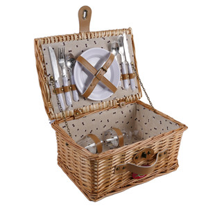 Bộ giỏ <span class=keywords><strong>picnic</strong></span> mây đan giá rẻ dành cho 2 người, có lớp lót và nắp, bán buôn, thủ công, giỏ đựng đồ <span class=keywords><strong>picnic</strong></span> bằng mây dành cho 2 người - Product Image 2