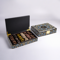 Boîte à chocolat en bois noir brillant de haute qualité, fabriquée à la main, acceptant les commandes personnalisées avec impression or et argent pour les noix – Fournisseur direct usine