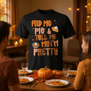 T-shirt Thanksgiving « Allez-moi enfourcher la tarte et dites-moi que je suis belle » - Product Image 3