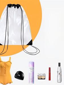 Özel Logo Baskılı Şeffaf Su Geçirmez PVC İpli Sırt Çantası GPS Güneş Paneli USB Polyester Astarlı Katlanabilir Yüzme Açık Hava Seyahat Çantası - Product Image 2