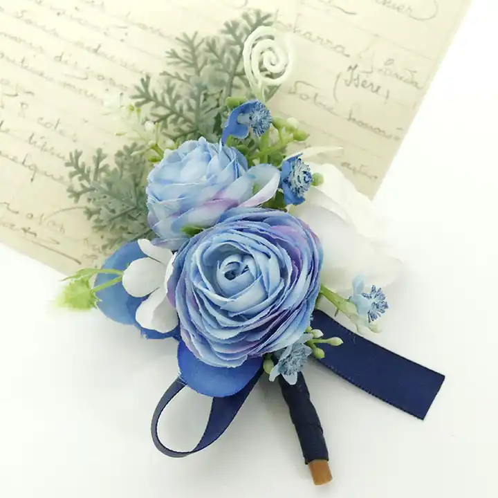 Amazon.com: Latious Wedding Prom Wrist Corsage Rose Bridesmaids Hand Silk  Flowers Wristband Bridal Party Decor for Women and Girls (Blue Camellia) :  Home & Kitchen