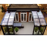 Pergola rétractable motorisée sur mesure avec toit en verre télescopique pour villa et restaurant