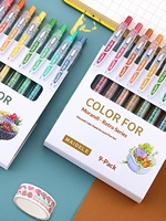 Ensemble de stylos gel multicolores neutres de couleur Morandi promotionnels, 0,5 mm, en plastique, à clic, encre gel imprimée UV, pour étudiants, pour la prise de notes