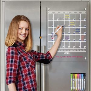 Pizarra Magnética Acrílica Transparente para Refrigerador, con Función de Marco para Fotos y Planificador Magnético - Product Image 4