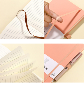 Venta al por mayor de cuadernos personalizables A5 de tapa dura de cuero PU con forro de papel interior diario cuadernos personalizados con portalápices - Product Image 3