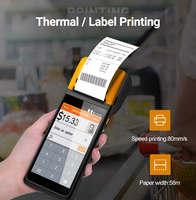 Terminal POS Genggam Android Layar Sentuh 5.5" dengan Bluetooth USB NFC Printer Thermal 58mm Pemindai Barcode