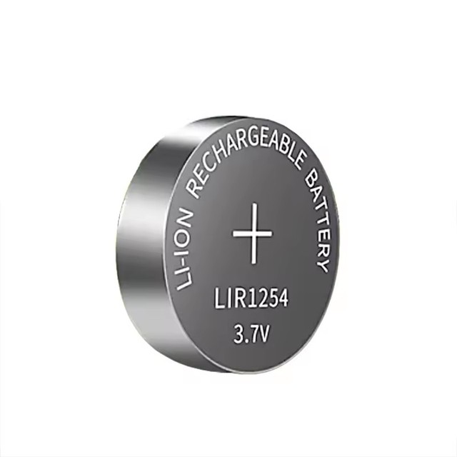 Liju Factory Rechargeable Button Coin 12x5.4mm 70mAh 3.7V Lithium Battery Soldering Feet LIR1254 TWS CE/RoHS/ Certified 1000