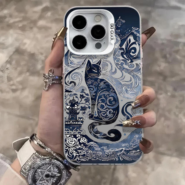 Cat Portrait Phone Cases for Iphone17  16 1 14 13 12 11Pro Max Shockproof Phone Case Cute Cat Design Anti Drop Phone Cover Case