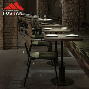 Tùy chỉnh phong cách hiện đại chất lượng cao vuông nhà hàng Dinning bảng ván ép và Laminate với khung kim loại với kim loại cạnh - Product Image 6