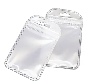 Clear Zipper Plastic Retail Bags Packaging Storage Pouch With Hanging Hole