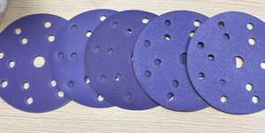 6 pouces de disque de ponçage à base de film/papier 150 mm céramique couleur violette plusieurs trous - Product Image 5