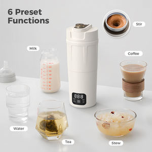 Bouilloire Électrique Portable à Affichage Numérique, Tasse Chauffante 600ml en Acier Inoxydable 304 avec Fonction Ébullition Rapide pour Voyage et Bureau - Product Image 3